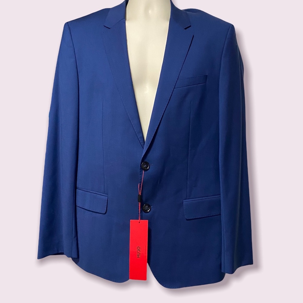 Hugo Marlane Biella Slim Fit Natural Stretch Suit Jacket Med Blue 
40R